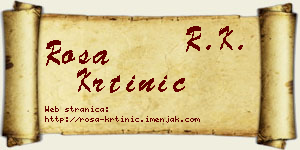 Rosa Krtinić vizit kartica